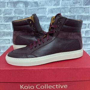 KOIO Collective Hi Top Burgundy Leather Sneakers Mens Size EU 42 US 9 New